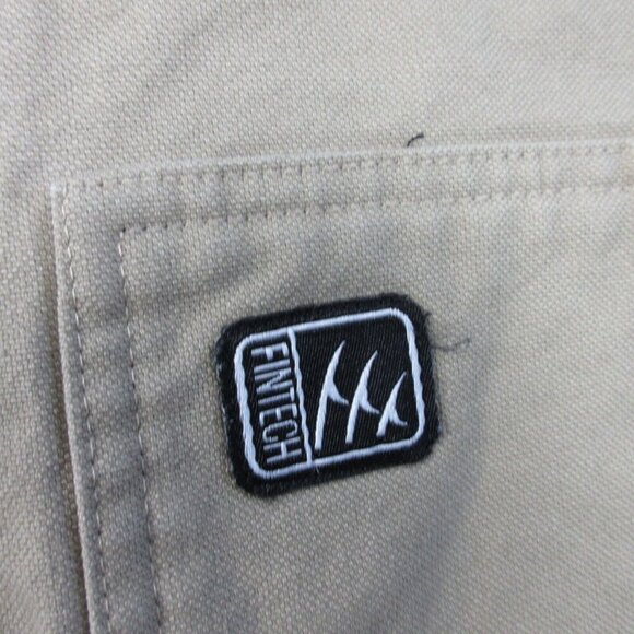 Fin Tech Men's XL Tan Full Zip Heavy-Duty Canvas Vest Multipocketed Lined 850 - Picture 4 of 11